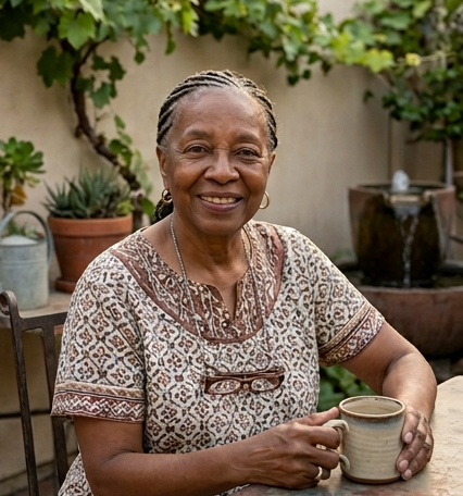 Camila Torres tomando café